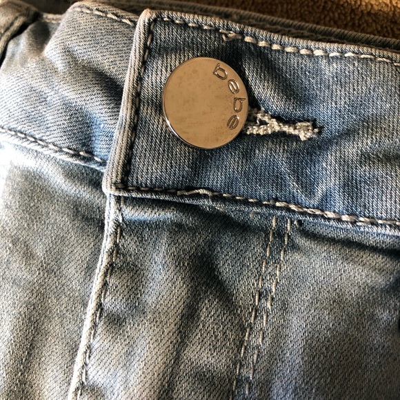 BEBE DENIM RHINESTONE SKIRT - Picture 4 of 5
